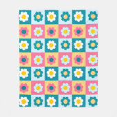 Retro Cute colorful Pastel Flowers Pattern  Fleecedecke (Vorderseite)