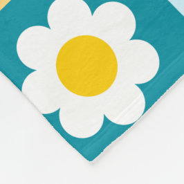 Retro Cute colorful Pastel Flowers Pattern  Fleecedecke