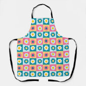 Retro Cute colorful Pastel Flowers Pattern Schürze (Vorderseite)