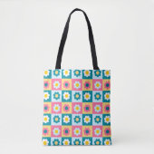 Retro Cute colorful Pastel Flowers Pattern Tasche (Vorderseite)