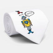 Retro Cute Funny Fun Toy Cartoon Talking Robots Krawatte (Gerollt)