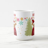 Retro Cute Rudolph The Red Nose Reindeer Christmas Kaffeetasse (Mittel)