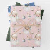 Retro Cute Santa Claus & Candy Cane Christmas Geschenkpapier Set (Beispiel)