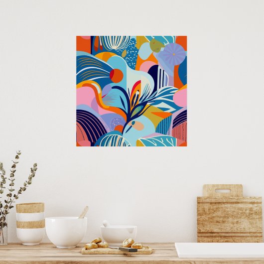 Retro Cyberpunk Gamer Girl Poster (Küche)