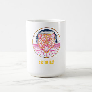 Retro-Cyberpunk-Geometrie-Bär-Neon-Kunst-Grafik Kaffeetasse