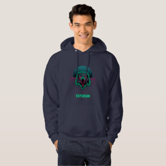 Retro-Cyberpunk-Geometrisches-Tier-Neon-Kunst-Graf Hoodie