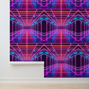 Retro Cyberpunk Grid Dance Removable Tapete