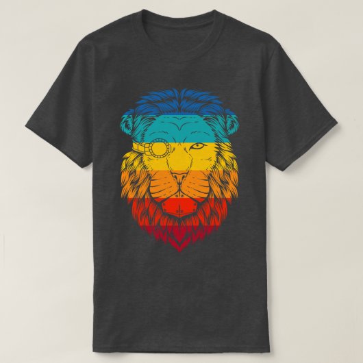 Retro Cyberpunk Lion T-Shirt (Design vorne)