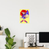 Retro-Cyberpunk-Mädchen. Poster (Heimbüro)