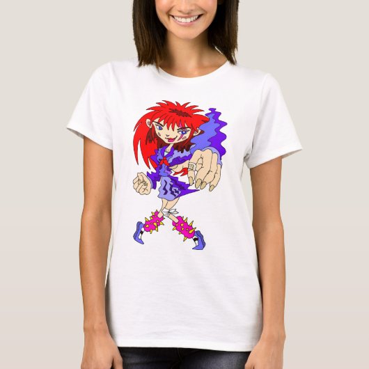 Retro-Cyberpunk-Mädchen. T-Shirt (Vorderseite)