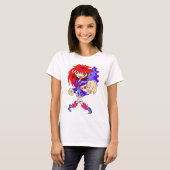 Retro-Cyberpunk-Mädchen. T-Shirt (Vorne ganz)