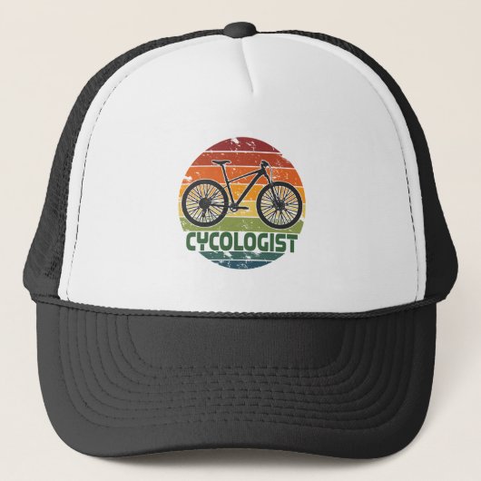 Retro Cycologe Funny Cyclist Mountainbike Rider Truckerkappe (Vorderseite)