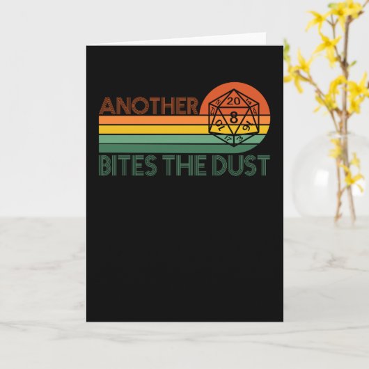 Retro D20 RPG Würfel Karte (Gelbe Blume)