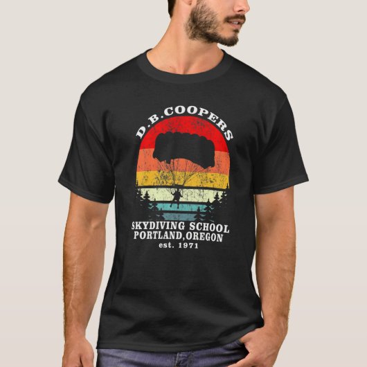 Retro D B Cooper Skydiving School Cryptid Urban Le T-Shirt (Vorderseite)