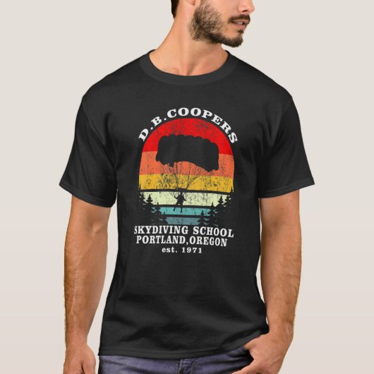 Retro D B Cooper Skydiving School Cryptid Urban Le T-Shirt (Vorderseite)