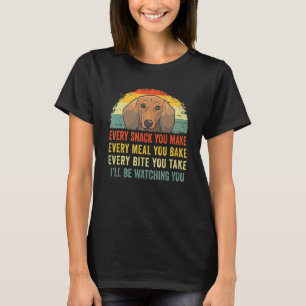 Retro Dachshund Jeder Snack, den du machst, jedes T-Shirt