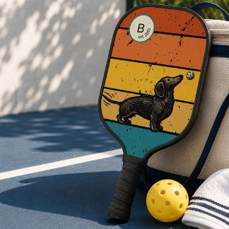 Retro-Dachshund-Pickleball-Hundeliebhaber Pickleball Schläger