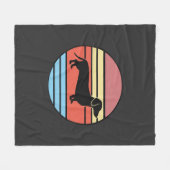 Retro-Dachshund-Sonnenuntergangs-Vektor Fleecedecke (Vorderseite (Horizontal))