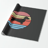 Retro-Dachshund-Sonnenuntergangs-Vektor Geschenkpapier (Ungerollt)