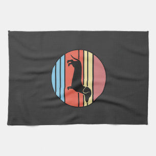 Retro-Dachshund-Sonnenuntergangs-Vektor Geschirrtuch
