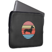 Retro-Dachshund-Sonnenuntergangs-Vektor Laptopschutzhülle (Vorne Rechts)