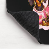 Retro Dachshund With Heart Sungles Valentine's Day Mousepad (Ecke)