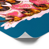 Retro Dachshund With Heart Sungles Valentine's Day Poster (Ecke)