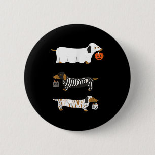 Retro Dackel Halloween Dackel Dog Pumpkin Weeni Button