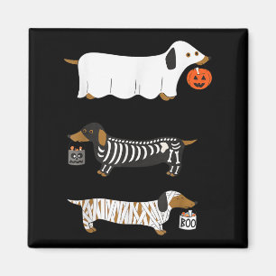 Retro Dackel Halloween Dackel Dog Pumpkin Weeni Magnet