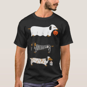 Retro Dackel Halloween Dackel Dog Pumpkin Weeni T-Shirt
