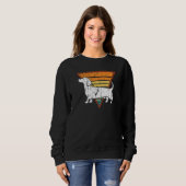Retro Dackel Hund Sweatshirt (Vorne ganz)