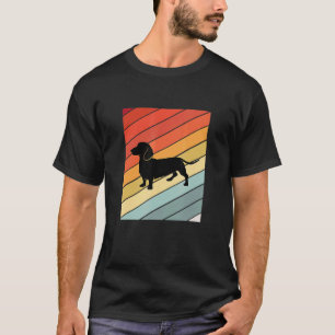Retro Dackel Hunde Silhouette Niedliche Dackel Hun T-Shirt