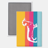 Retro-Dackel-Silhouette – Bunte Pop-Hunde-Kunst Magnet (Vorderseite/Rückseite)