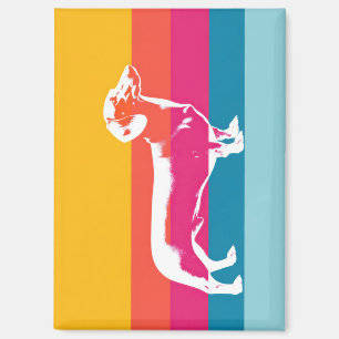 Retro-Dackel-Silhouette – Bunte Pop-Hunde-Kunst Magnet