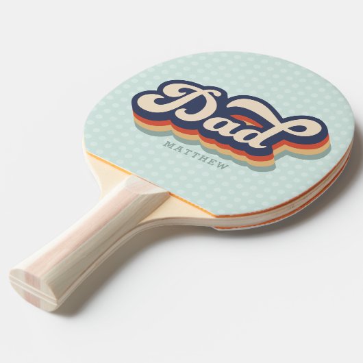 Retro Dad Custom Name Father's Day Tischtennis Schläger (Vorderseite)