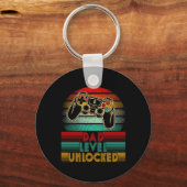 Retro Dad Level Unlocked New Dad Controller Father Schlüsselanhänger (Vorderseite)