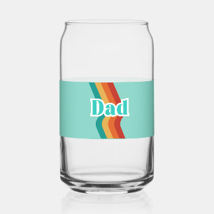 Retro-Daddy-Tasse, türkisblau mit Streifen zum Vat Dosenglas