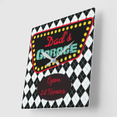 Retro Dad's Garage Wall Clock Father's Day Gift Quadratische Wanduhr (Winkel)