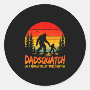 Retro Dadsquatch wie ein normaler Papa Bigfoot Vat Runder Aufkleber