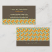 Retro! Dahlie Brown, Orange und Aqua Visitenkarte (Vorne/Hinten)