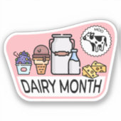 Retro Dairy Month Aufkleber (Vorderseite)