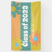 Retro Daisies Abschluss 2023 Mädchen Personalisier Banner (Vertikal)