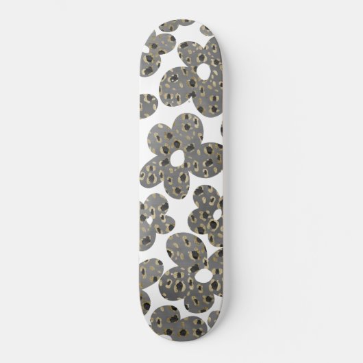 Retro Daisies Animal Print Glam #1 #retro #Blume Skateboard (Vorderseite)
