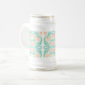 Retro Daisies Birth Flower April Bierglas (Vorderseite Links)