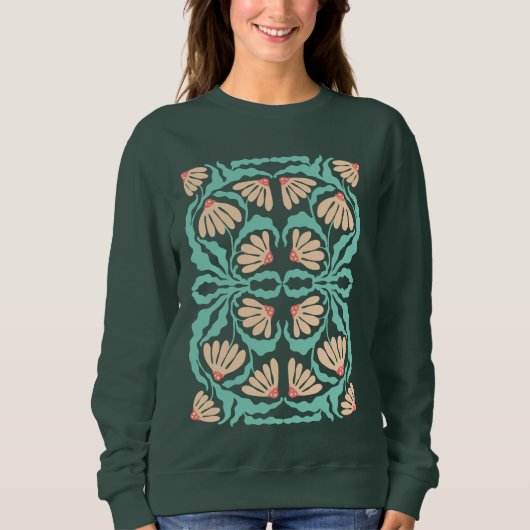 Retro Daisies Birth Flower April Sweatshirt (Vorderseite)