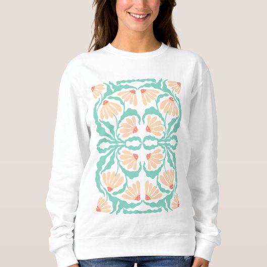 Retro Daisies Birth Flower April Sweatshirt (Vorderseite)