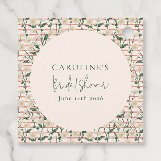 Retro Daisies Blumengrün Brautparty Custom Geschenkanhänger (Rückseite)