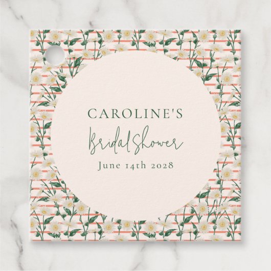 Retro Daisies Blumengrün Brautparty Custom Geschenkanhänger (Vorderseite)