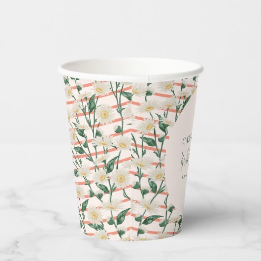 Retro Daisies Blumengrün Brautparty Custom Pappbecher (Rechts)