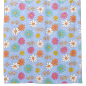 Retro Daisies Duschvorhang (Vorderseite)